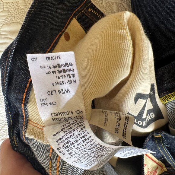 Levis 1950s 701 Jeans sz 26/32 Organic Cotton Dark Indigo/ NWOT Made in Japan - Picture 4 of 6